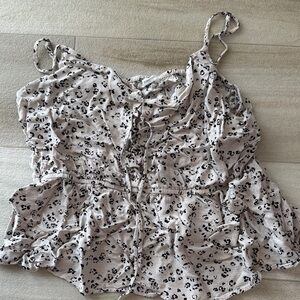 Maurices Black and Cream Patterned Blouse